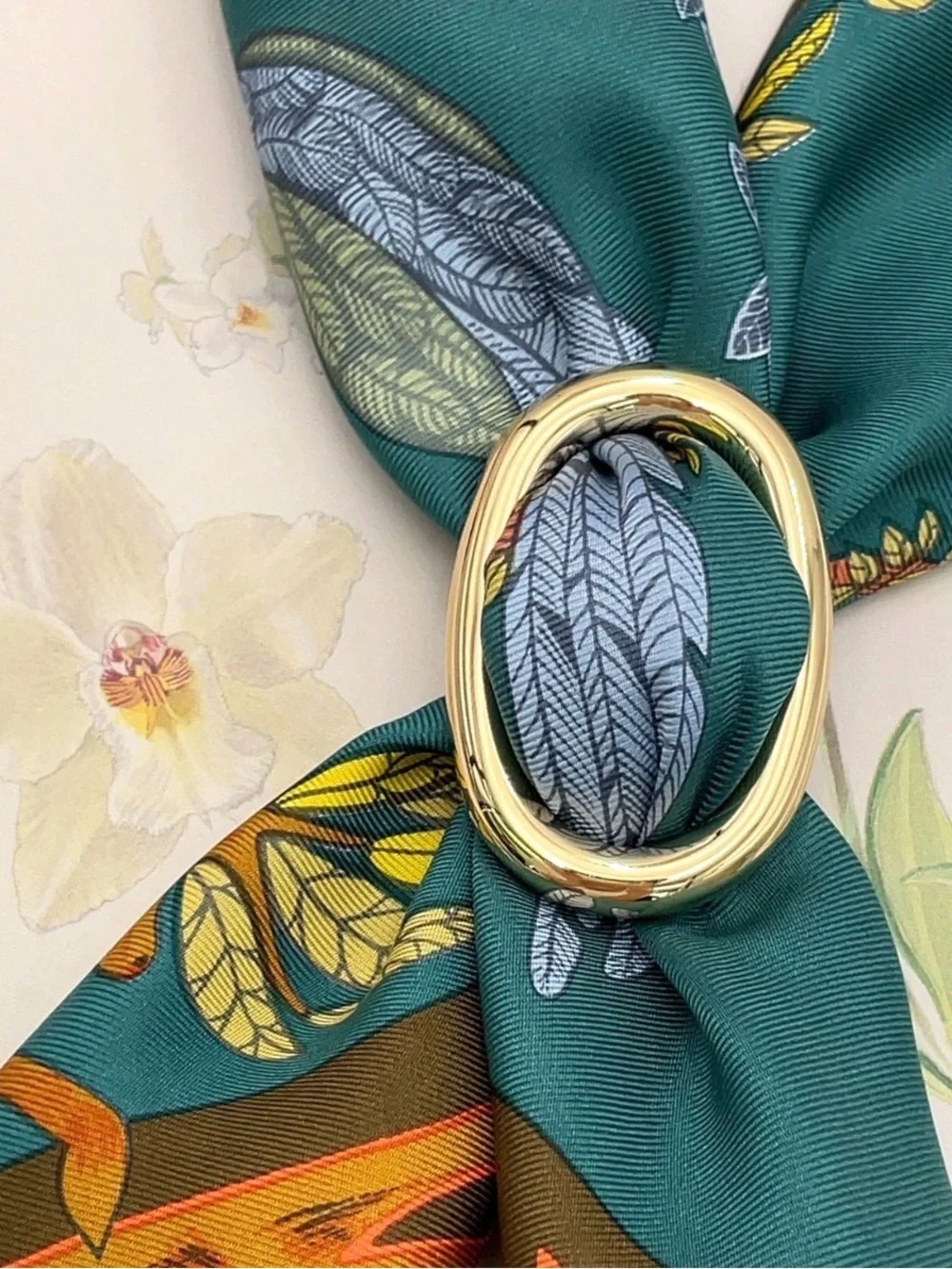 Auth Hermes Chaine d'Ancre Scarf Ring